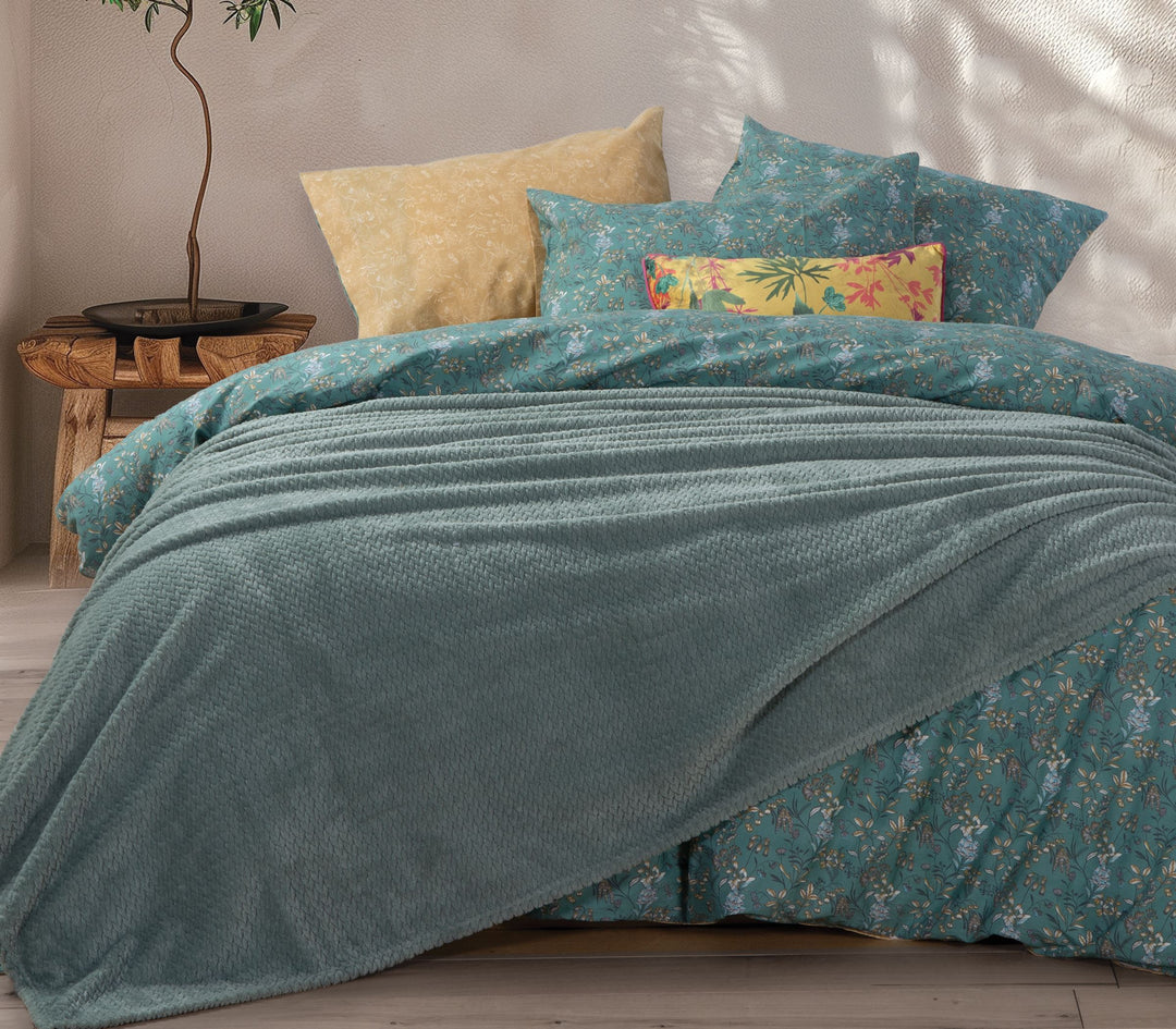 Κουβέρτα Fleece Πράσινη Worth Υπέρδιπλη 220Χ240 Nef-Nef Homeware