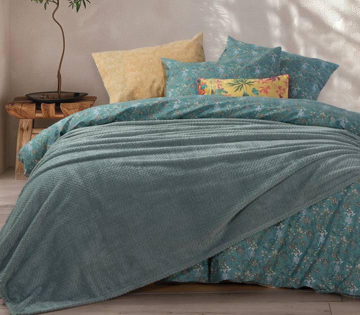 Κουβέρτα Fleece Πράσινη Worth Υπέρδιπλη 220Χ240 Nef-Nef Homeware