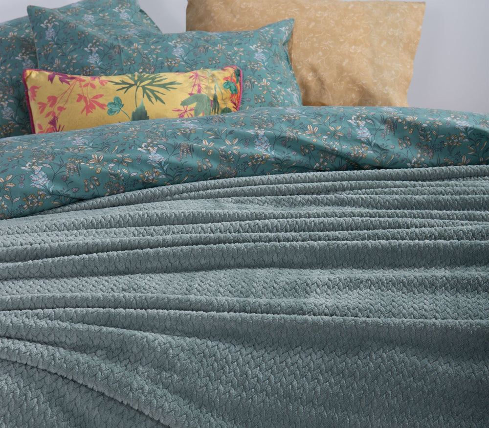 Κουβέρτα Fleece Πράσινη Worth Υπέρδιπλη 220Χ240 Nef-Nef Homeware