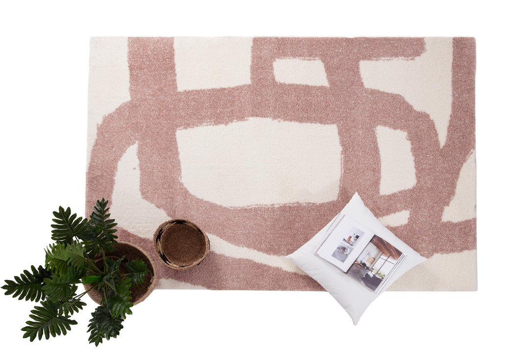 Μοντέρνο Χαλί Λευκό-Ροζ Πολυεστερικό Lilly Royal Carpet 1.20X1.70 (318 260)